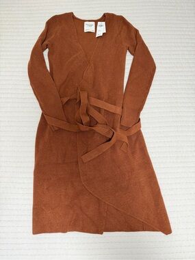 Abercrombie & Fitch Burnt Orange Wrap Cardigan Dress